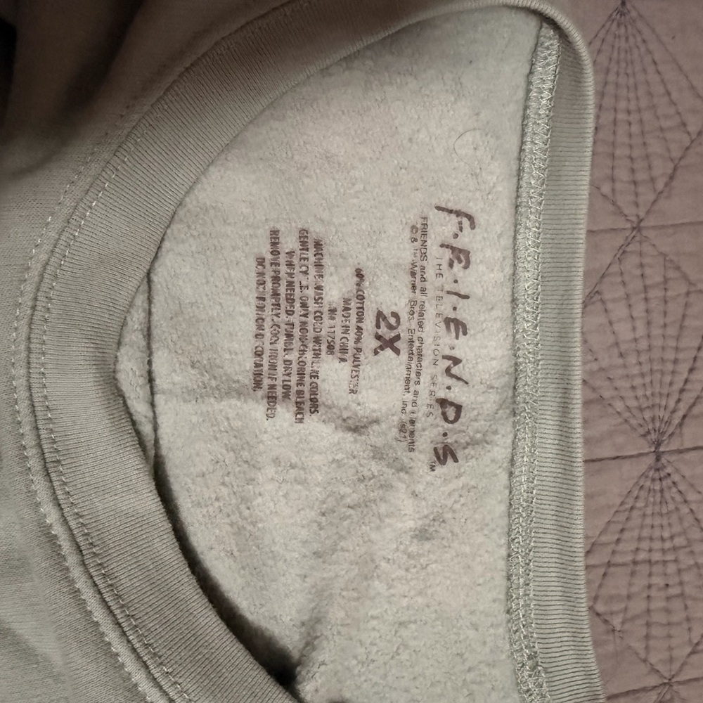 FRIENDS Soft Teal Sweatshirt Sz 2X - Picture 3 of 3